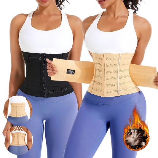 HEALTH SELF-ESTEEM Slimming Belt - Double Band Fitness Waist Trainer 