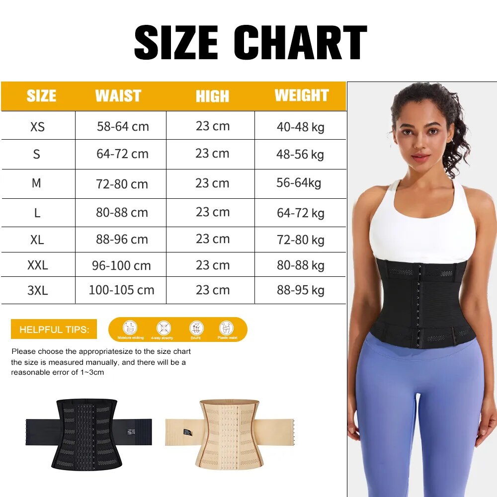 HEALTH SELF-ESTEEM Slimming Belt - Double Band Fitness Waist Trainer 