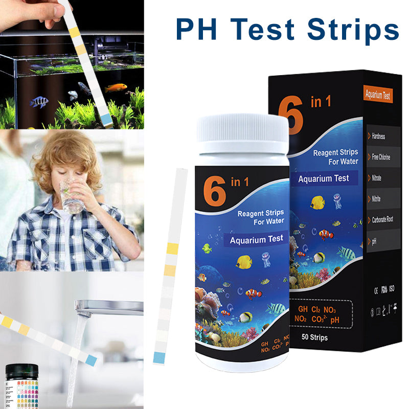 Water pH Aquatest Kit: Paper Strips: pH, Nitrite, Alkalinity, Chlorine and Carbonate 